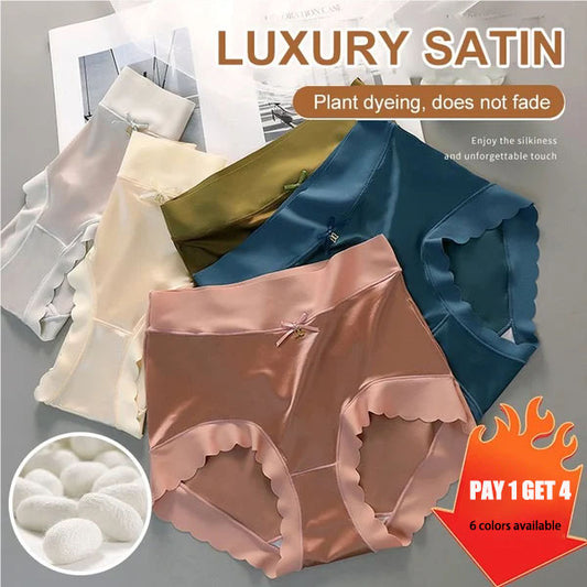 Pay 1 Get 4(4packs)-[Luxury Custom] Satin Ice Silk Seamless Shaping Briefs