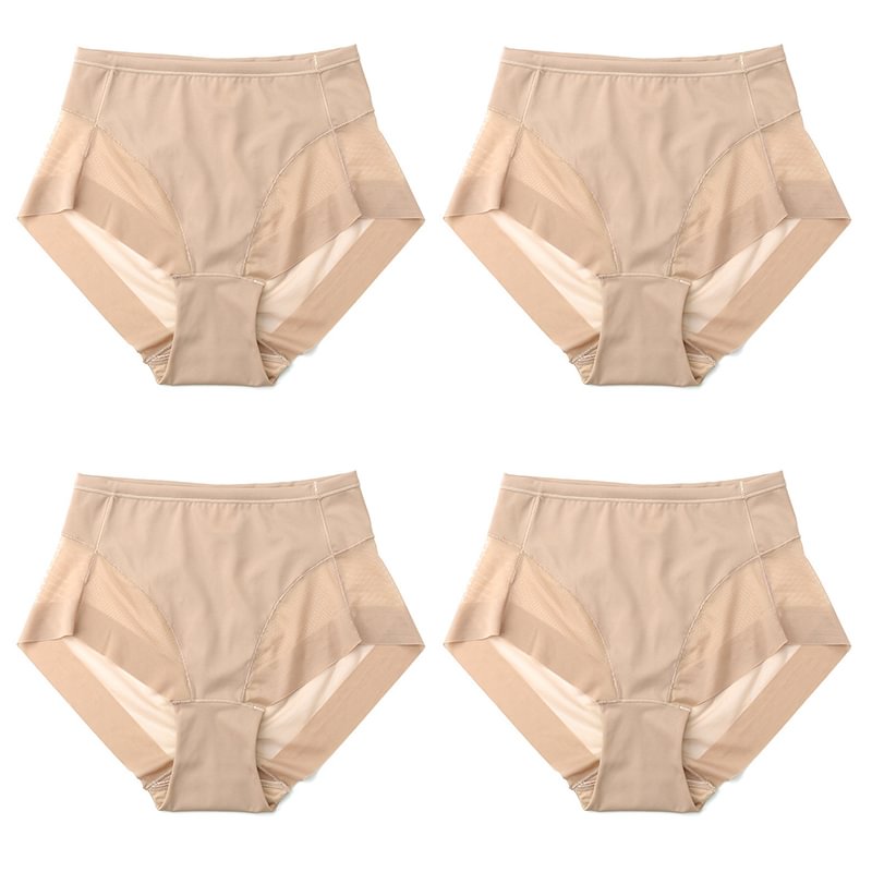 Pay 1 Get 4(4packs) High Waist Ice Silk Seamless Shaping Briefs--Last Day 49% OFF