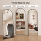64"x21" Full Length Mirror, Arched Floor Mirror, Wall Mirror with Stand Aluminum Alloy Thin Frame, Standing Hanging or Leaning Wall, for Living Room, Bedroom, Cloakroom, Black
