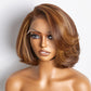 Limited Design | Toffee Brown Mix Blonde / Natural Black Layered Cut Glueless 5x5 Closure Lace Bob Wig