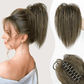 Messy ponytail clip extends hair